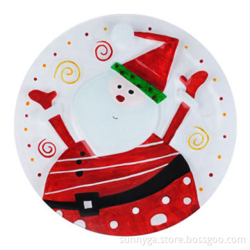Round/Fused Glass Plate, 31,5 x 31,5cm, Available in Various Designs and Sizes